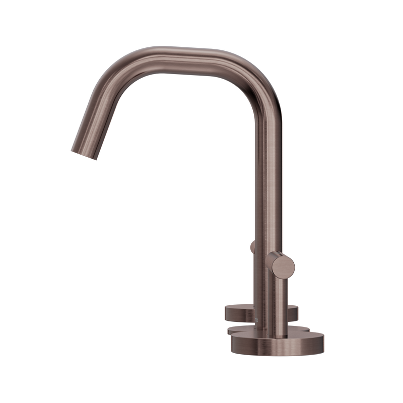 Mecca Lever Basin Set Edge Spout Brushed Bronze