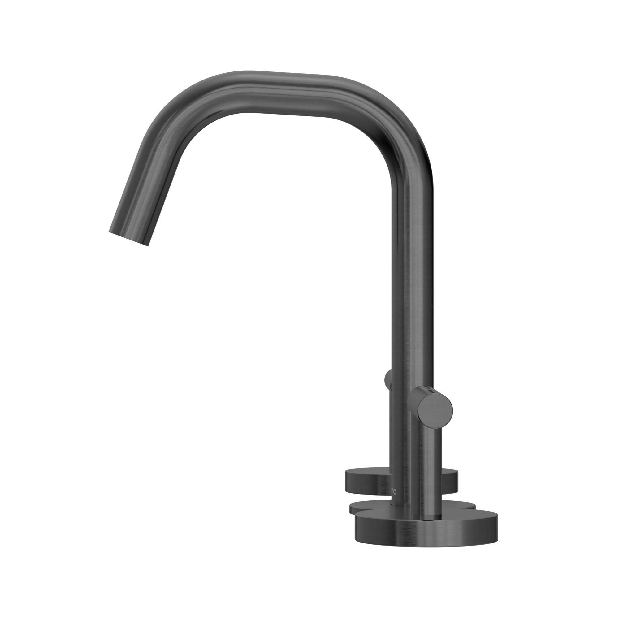 Mecca Lever Basin Set Edge Spout Gun Metal