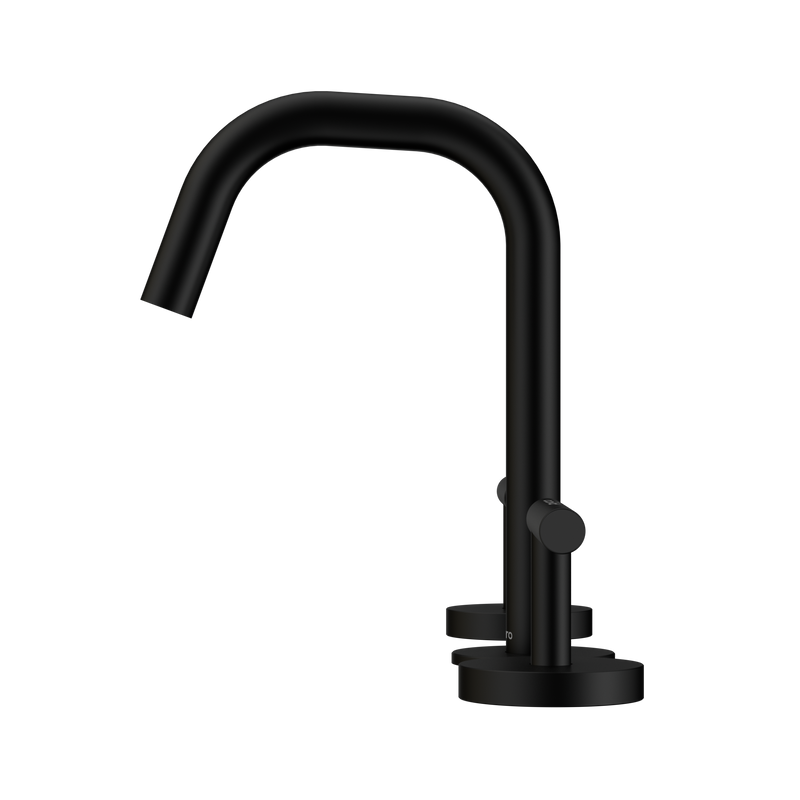 Mecca Lever Basin Set Edge Spout Matte Black