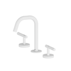 Mecca Lever Basin Set Edge Spout Matte White