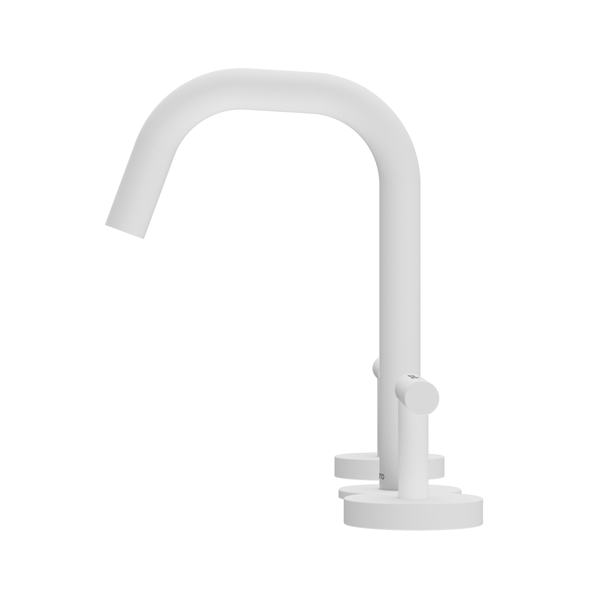 Mecca Lever Basin Set Edge Spout Matte White