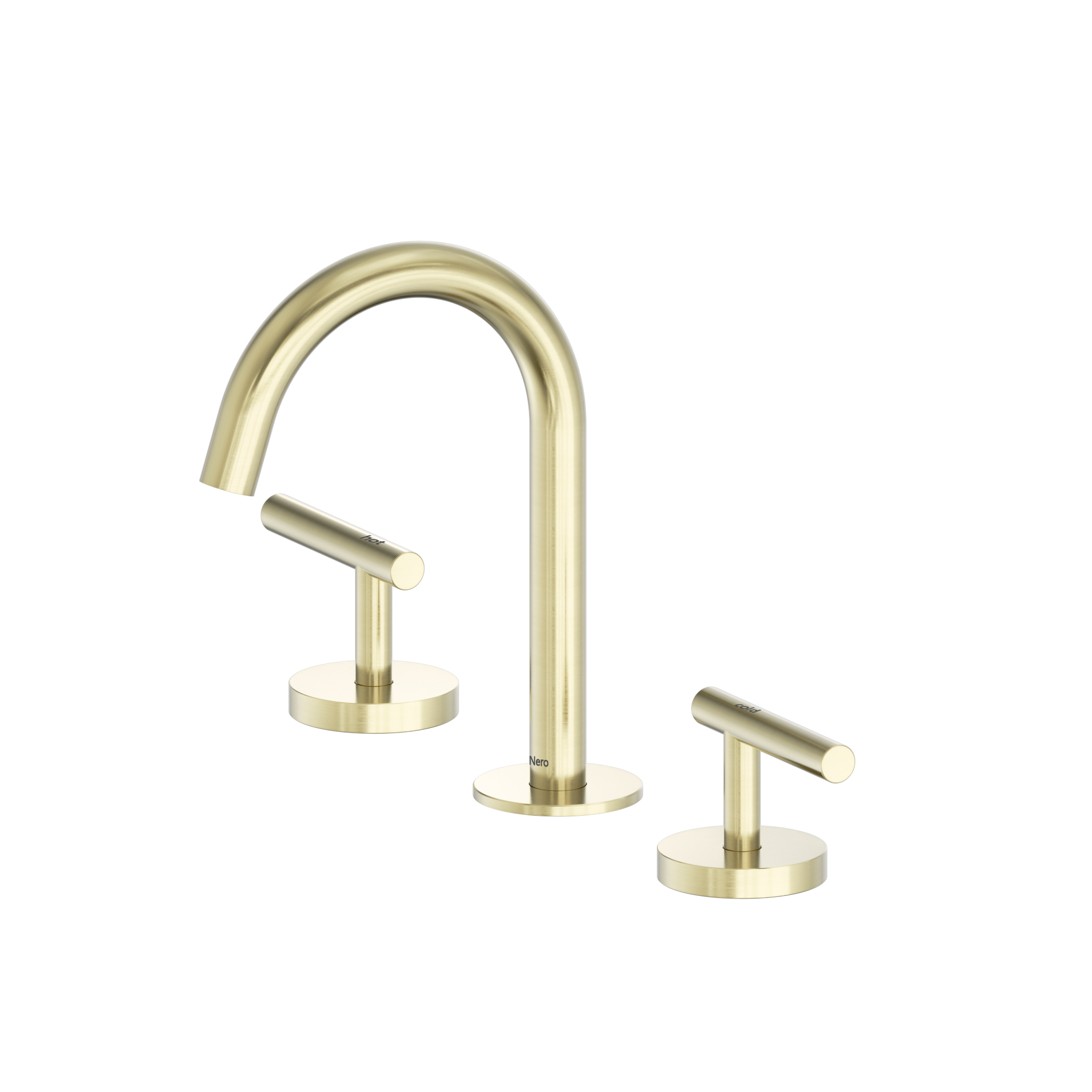 Mecca Lever Basin Set Arc Spout Brushed Gold
