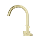 Mecca Lever Basin Set Arc Spout Brushed Gold