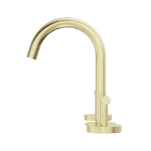 Mecca Lever Basin Set Arc Spout Brushed Gold