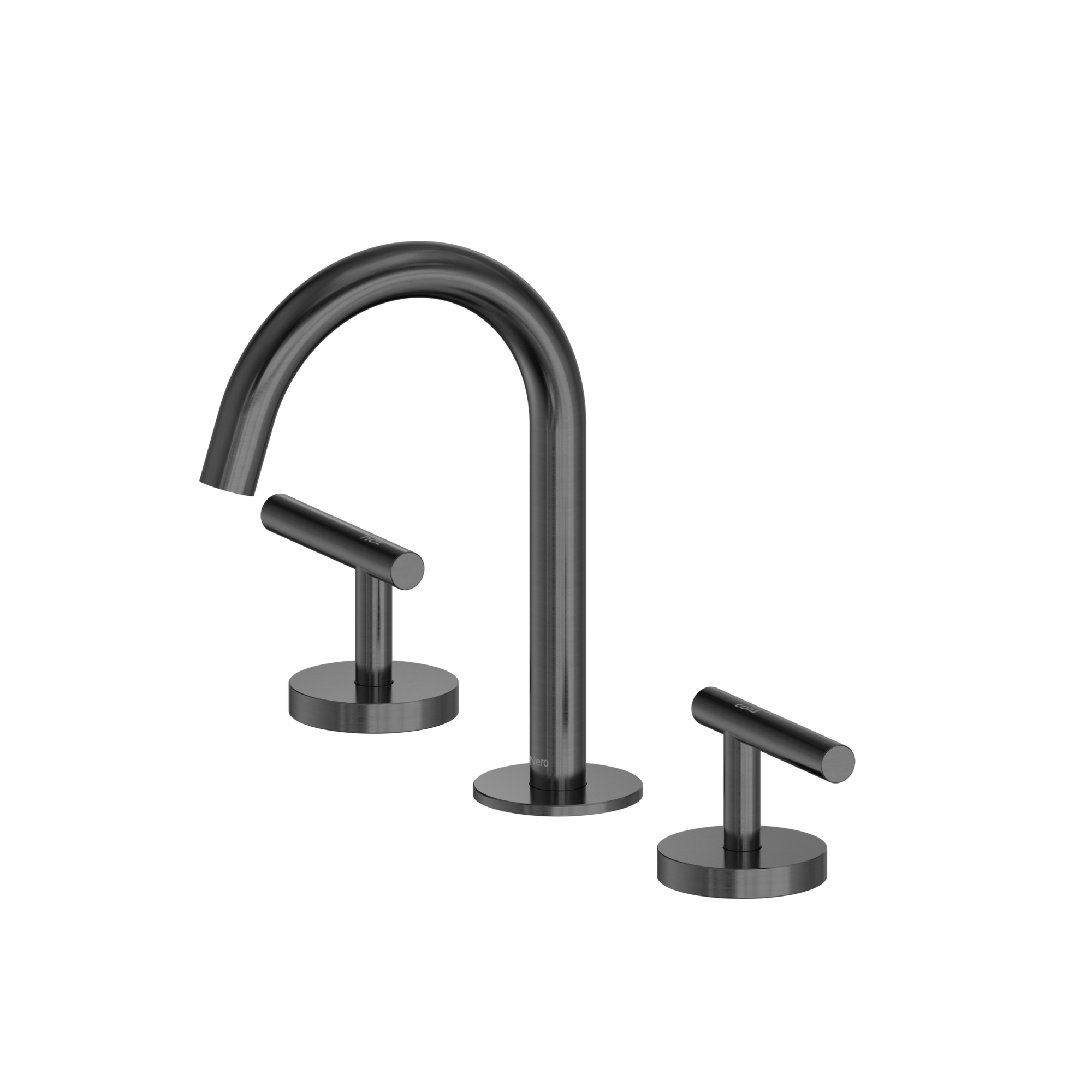 Mecca Lever Basin Set Arc Spout Gun Metal