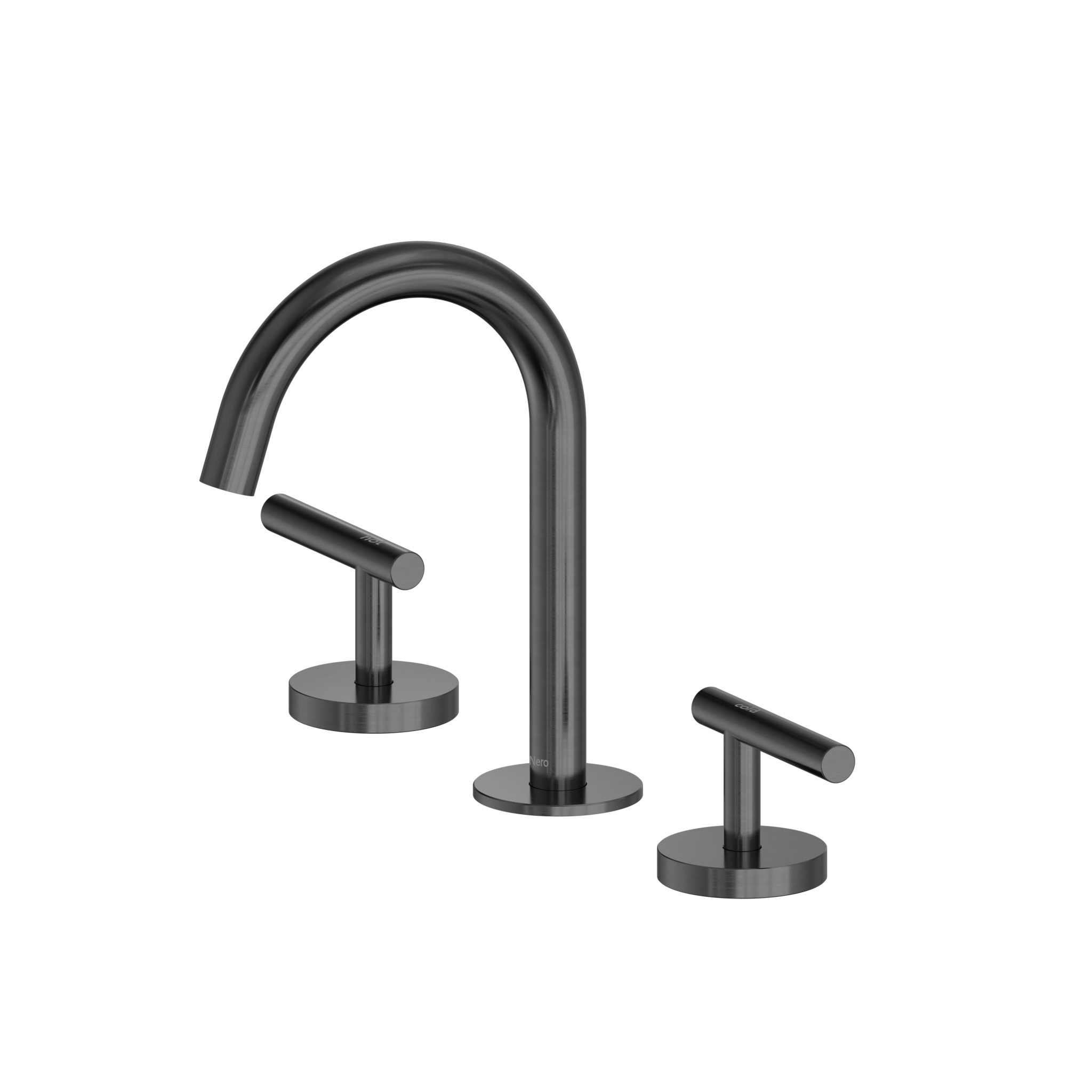 Mecca Lever Basin Set Arc Spout Gun Metal