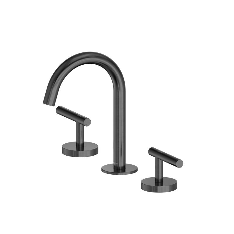Mecca Lever Basin Set Arc Spout Gun Metal