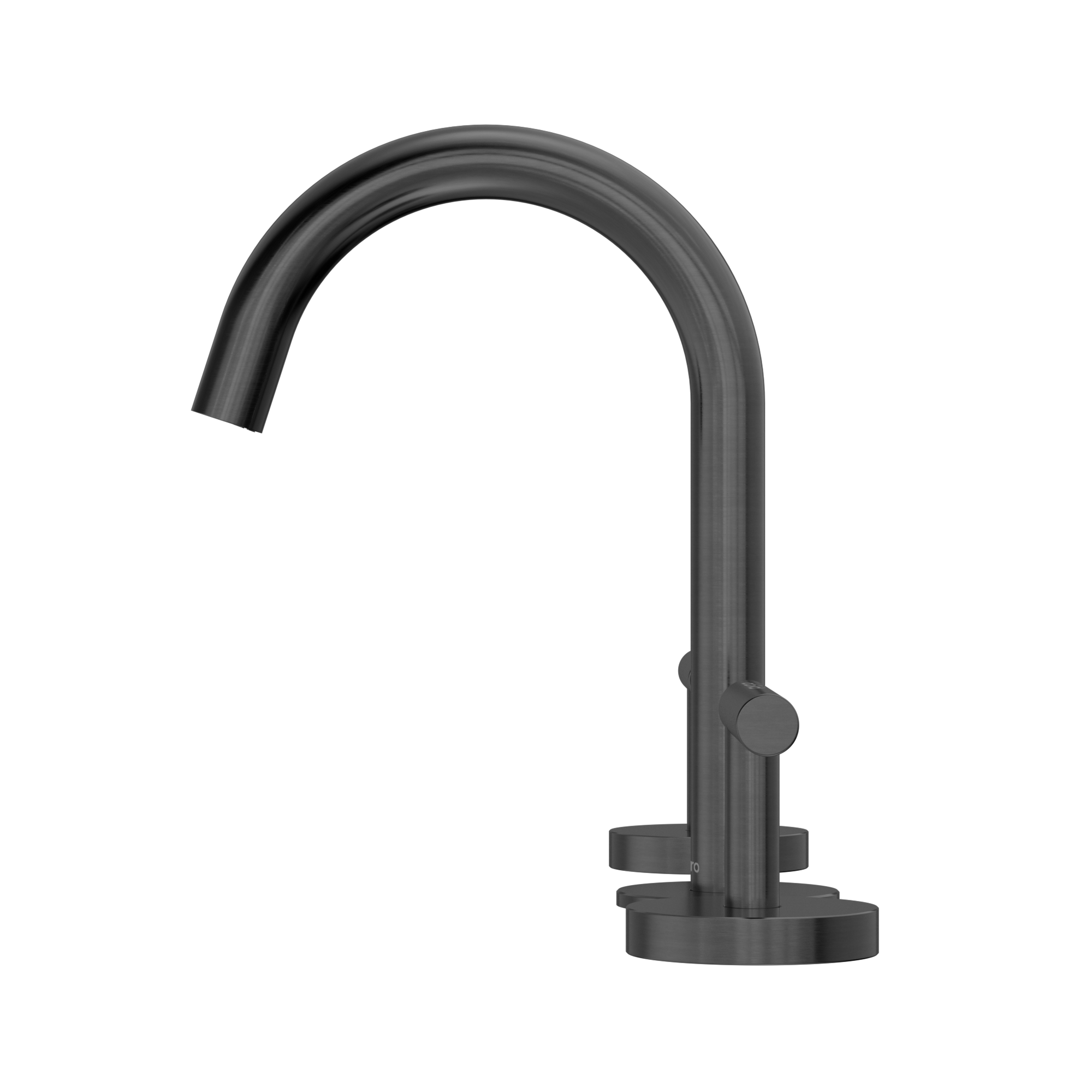 Mecca Lever Basin Set Arc Spout Gun Metal