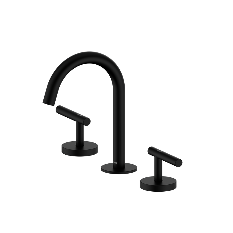 Mecca Lever Basin Set Arc Spout Matte Black