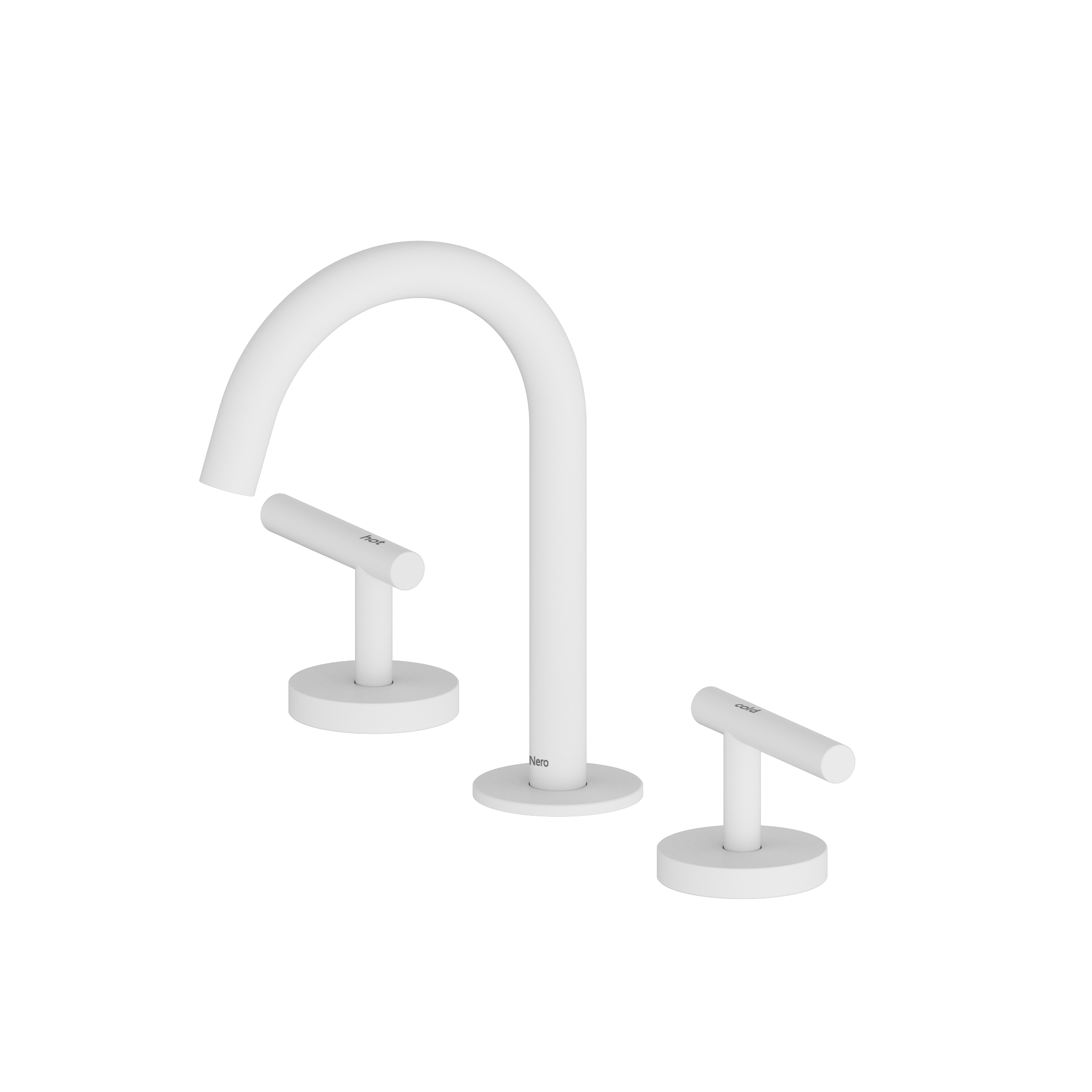 Mecca Lever Basin Set Arc Spout Matte White