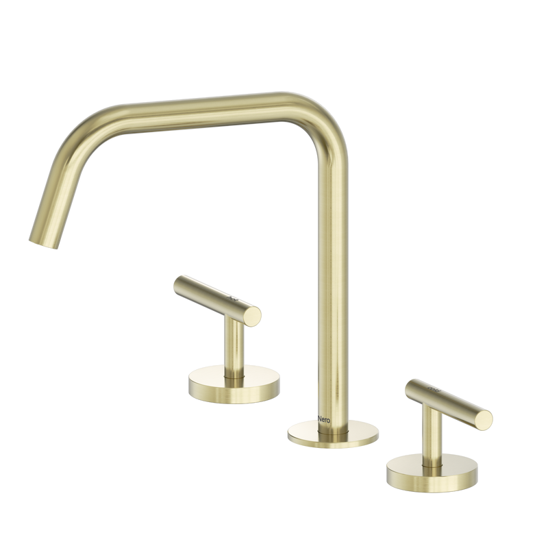 Mecca Lever Bath/Kitchen Set Edge Spout II Brushed Gold