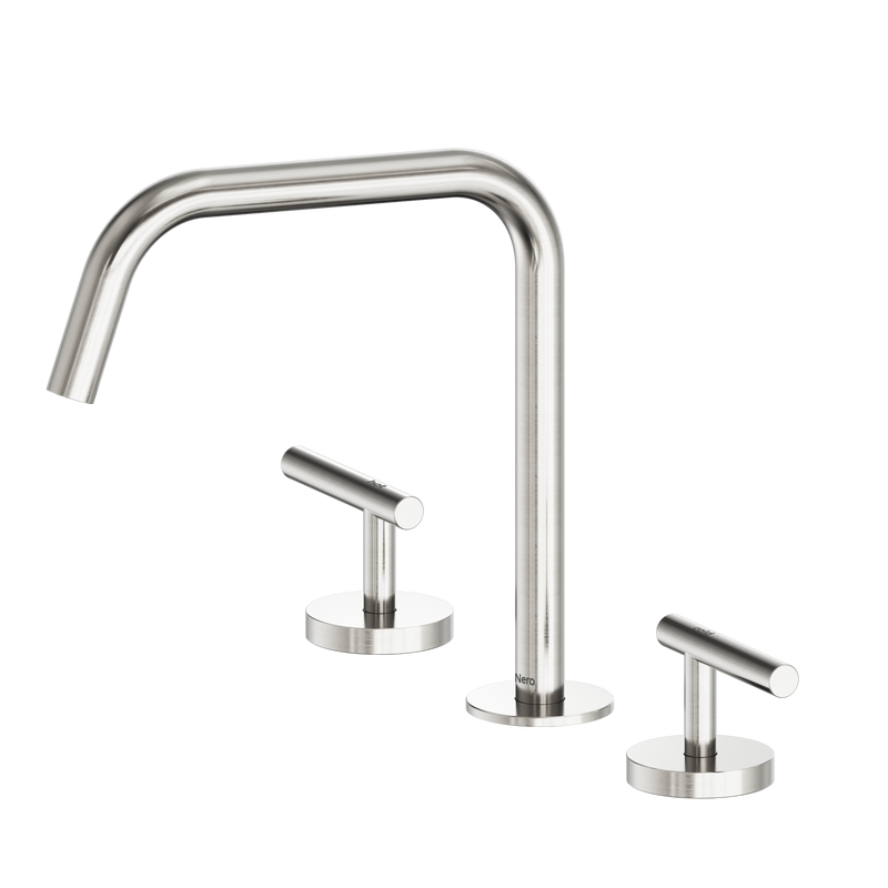 Mecca Lever Bath/Kitchen Set Edge Spout II Brushed Nickel