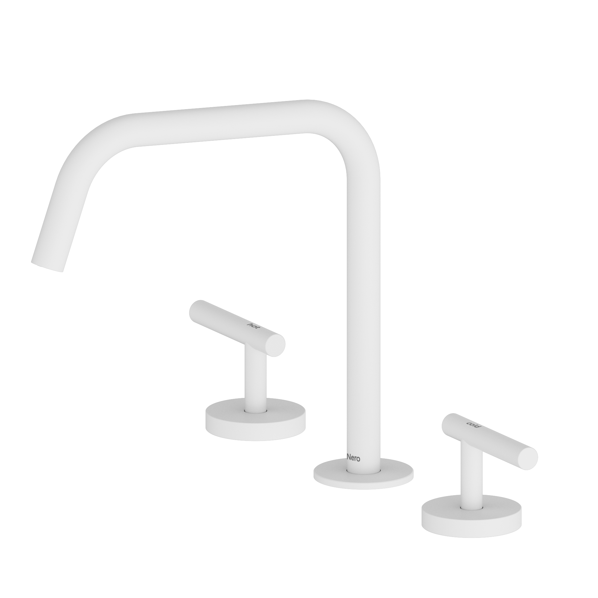 Mecca Lever Bath/Kitchen Set Edge Spout II Matte White