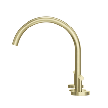 Mecca Lever Bath/Kitchen Set Arc Spout Brushed Gold