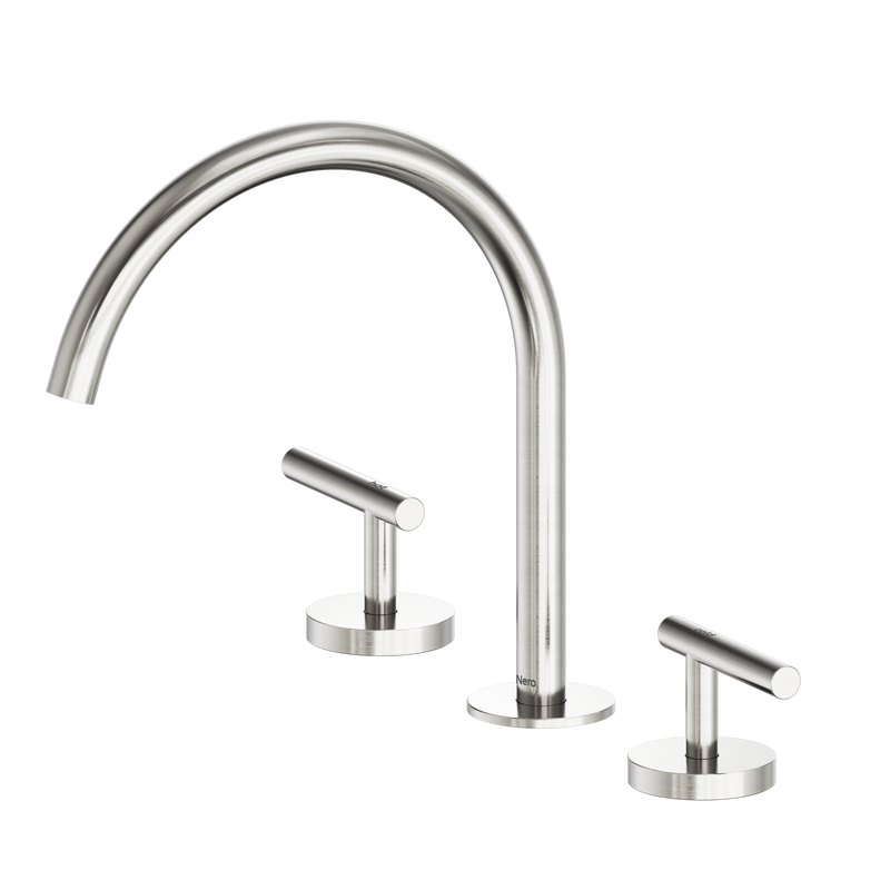 Mecca Lever Bath/Kitchen Set Arc Spout Brushed Nickel