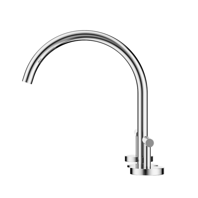 Mecca Lever Bath/Kitchen Set Arc Spout Chrome