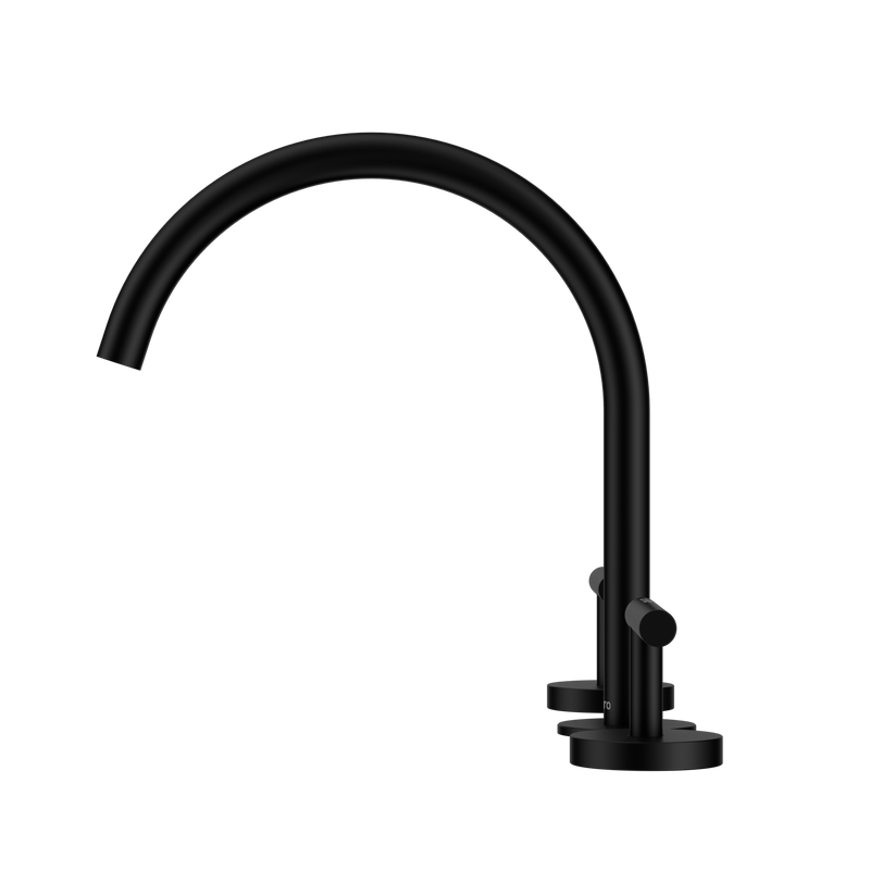 Mecca Lever Bath/Kitchen Set Arc Spout Matte Black