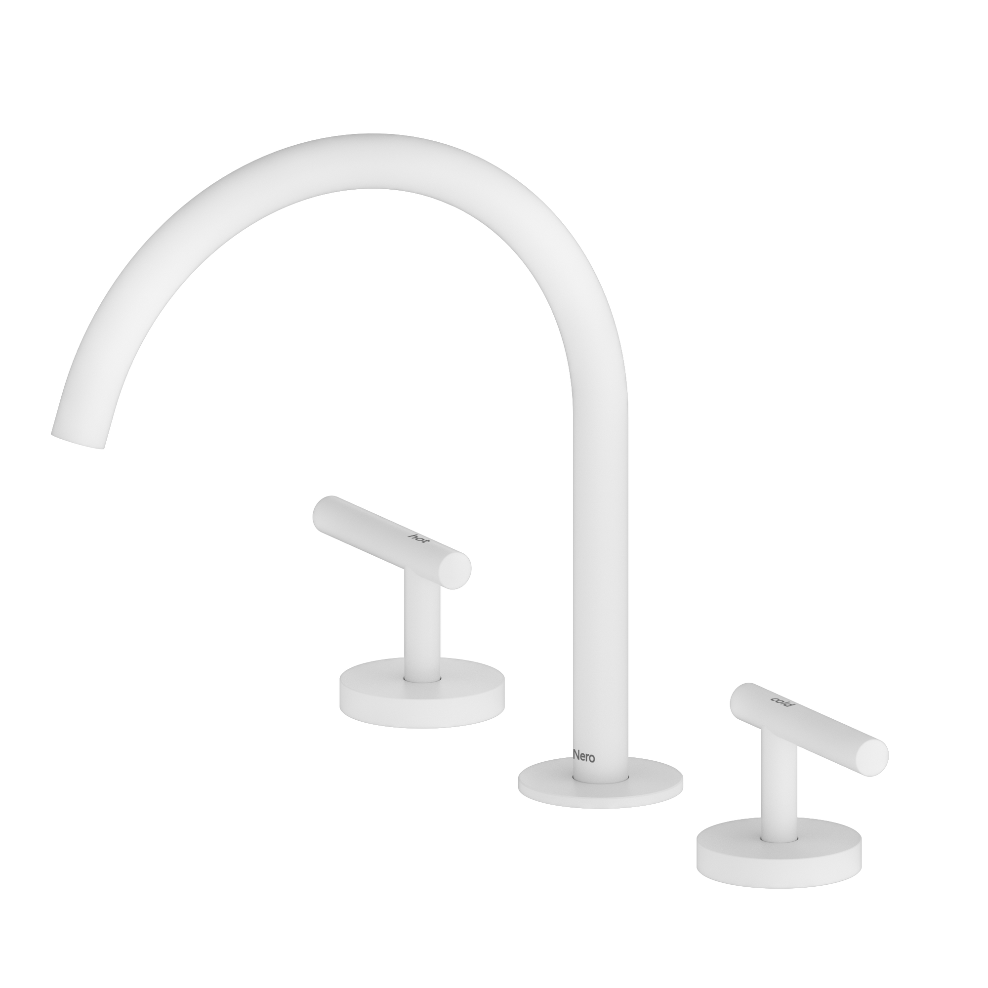 Mecca Lever Bath/Kitchen Set Arc Spout Matte White