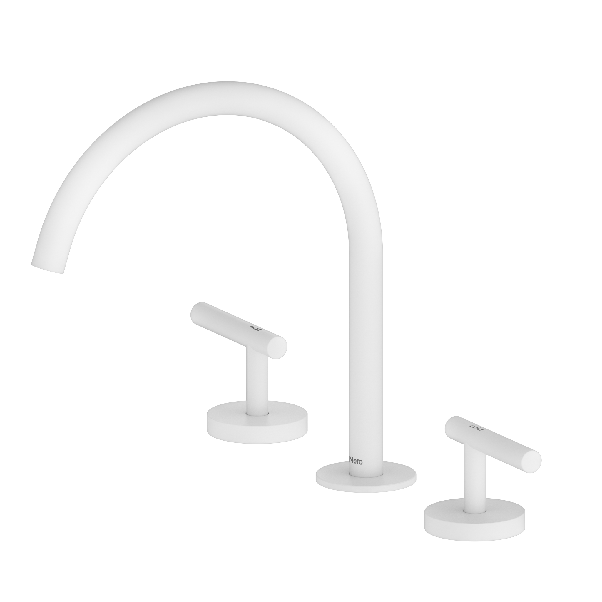 Mecca Lever Bath/Kitchen Set Arc Spout Matte White