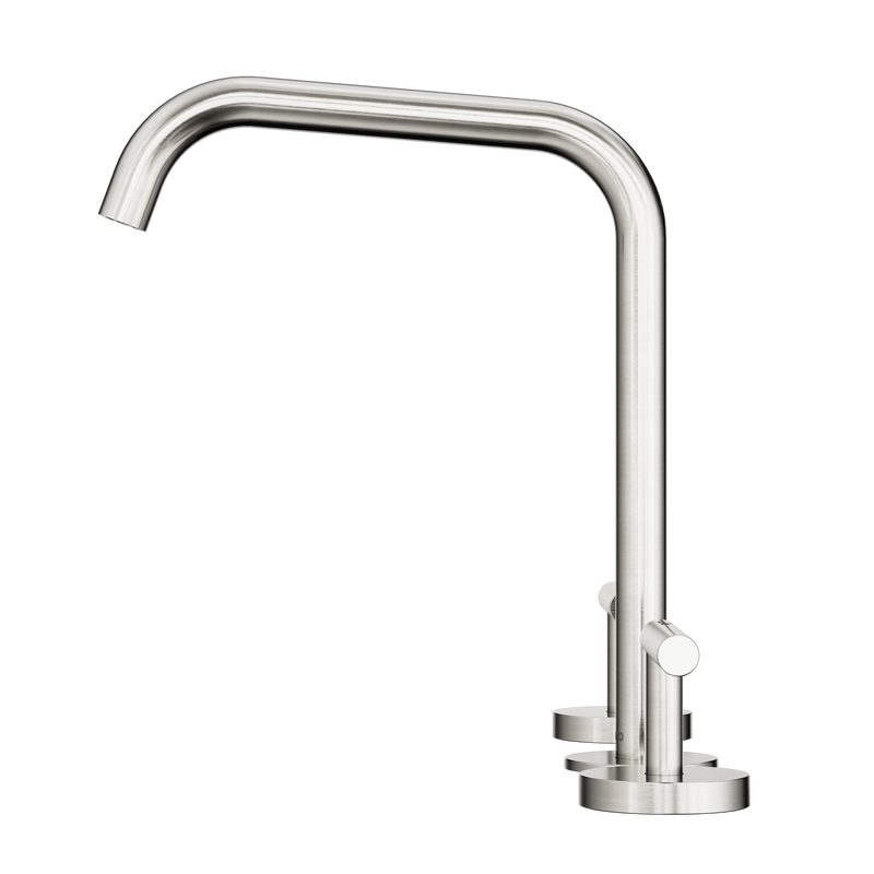 Mecca Lever Bath/Kitchen Set Edge Spout Brushed Nickel