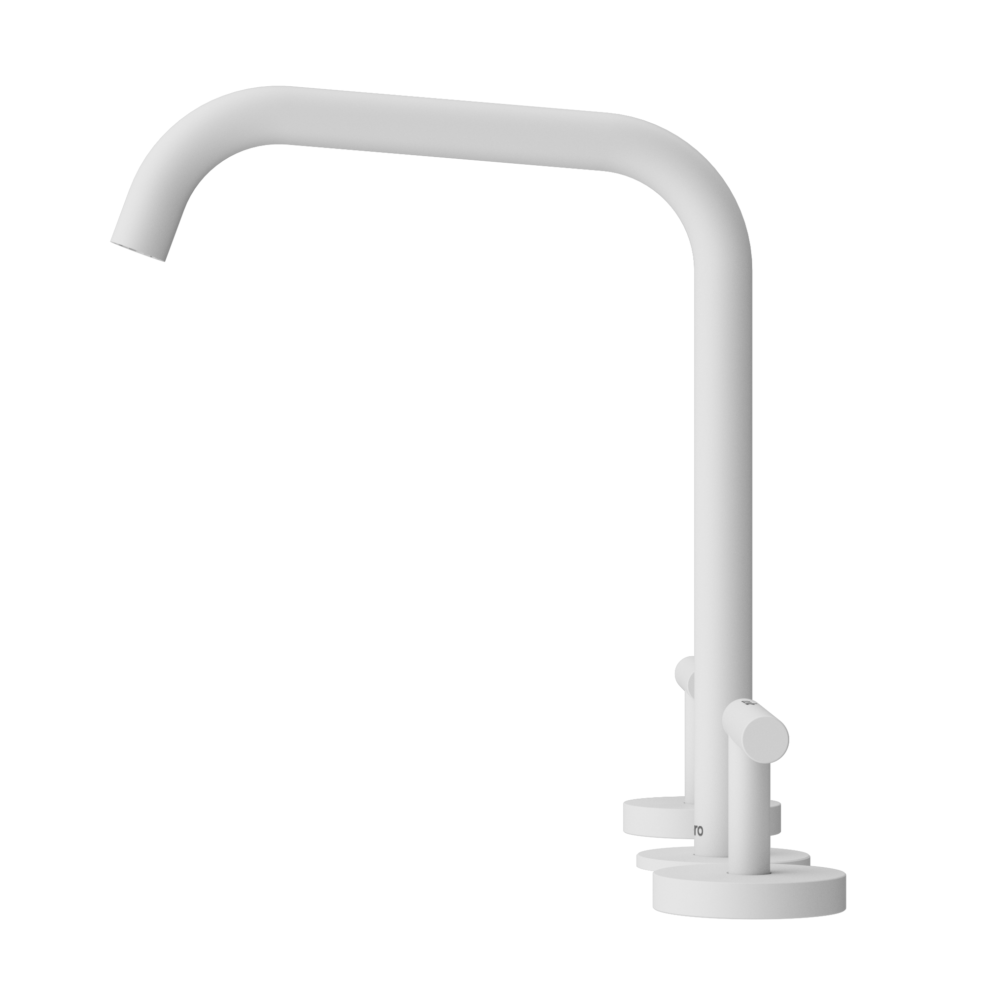 Mecca Lever Bath/Kitchen Set Edge Spout Matte White