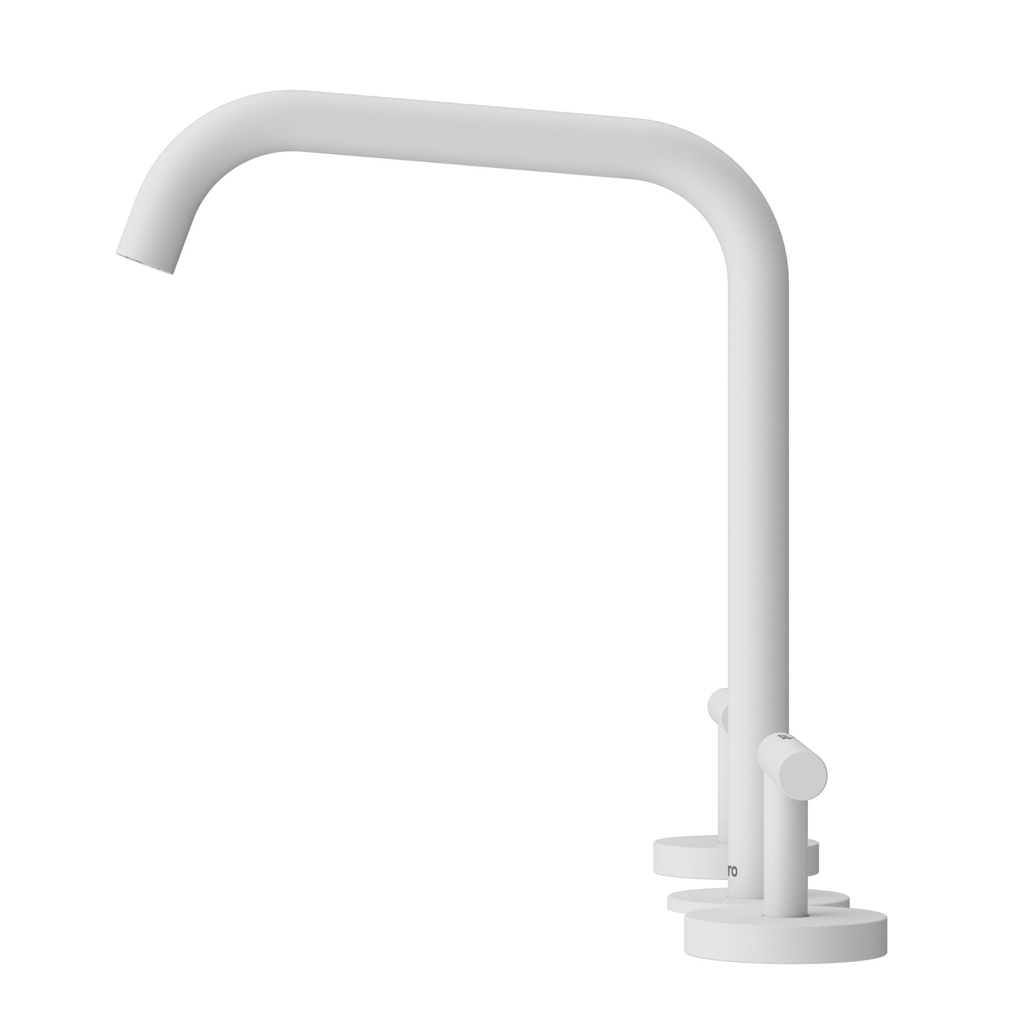 Mecca Lever Bath/Kitchen Set Edge Spout Matte White