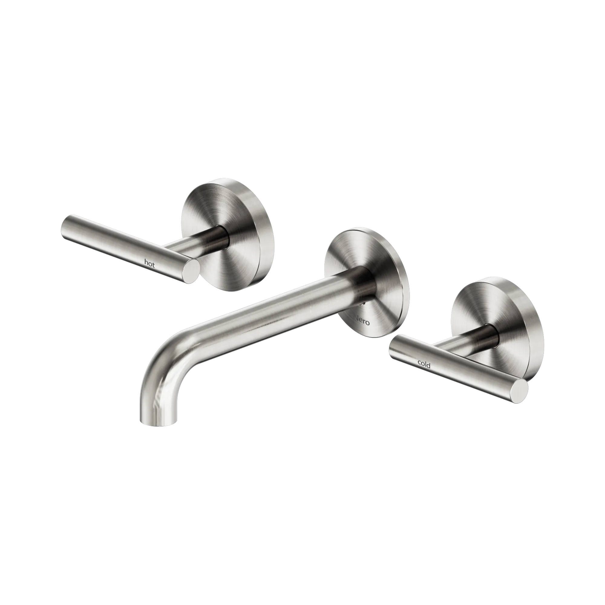 Mecca Lever Wall Basin/Bath Set 160mm Spout Brushed Nickel