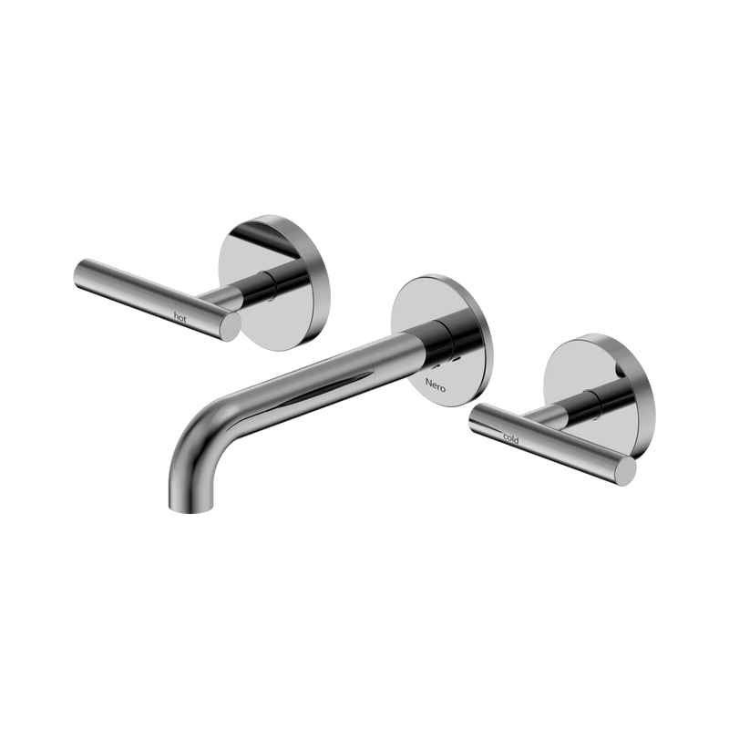 Mecca Lever Wall Basin/Bath Set 160mm Spout Chrome