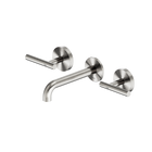 Mecca Lever Wall Basin/Bath Set 160mm Spout Matte White
