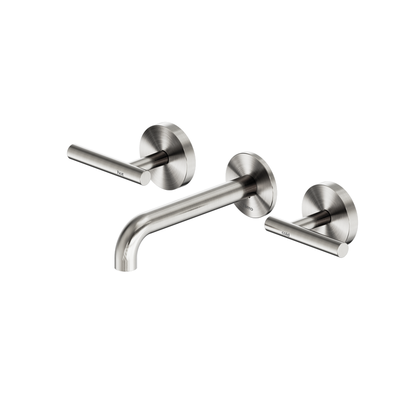 Mecca Lever Wall Basin/Bath Set 160mm Spout Matte White