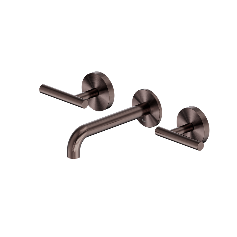 Mecca Lever Wall Basin/Bath Set 160mm Spout Matte White