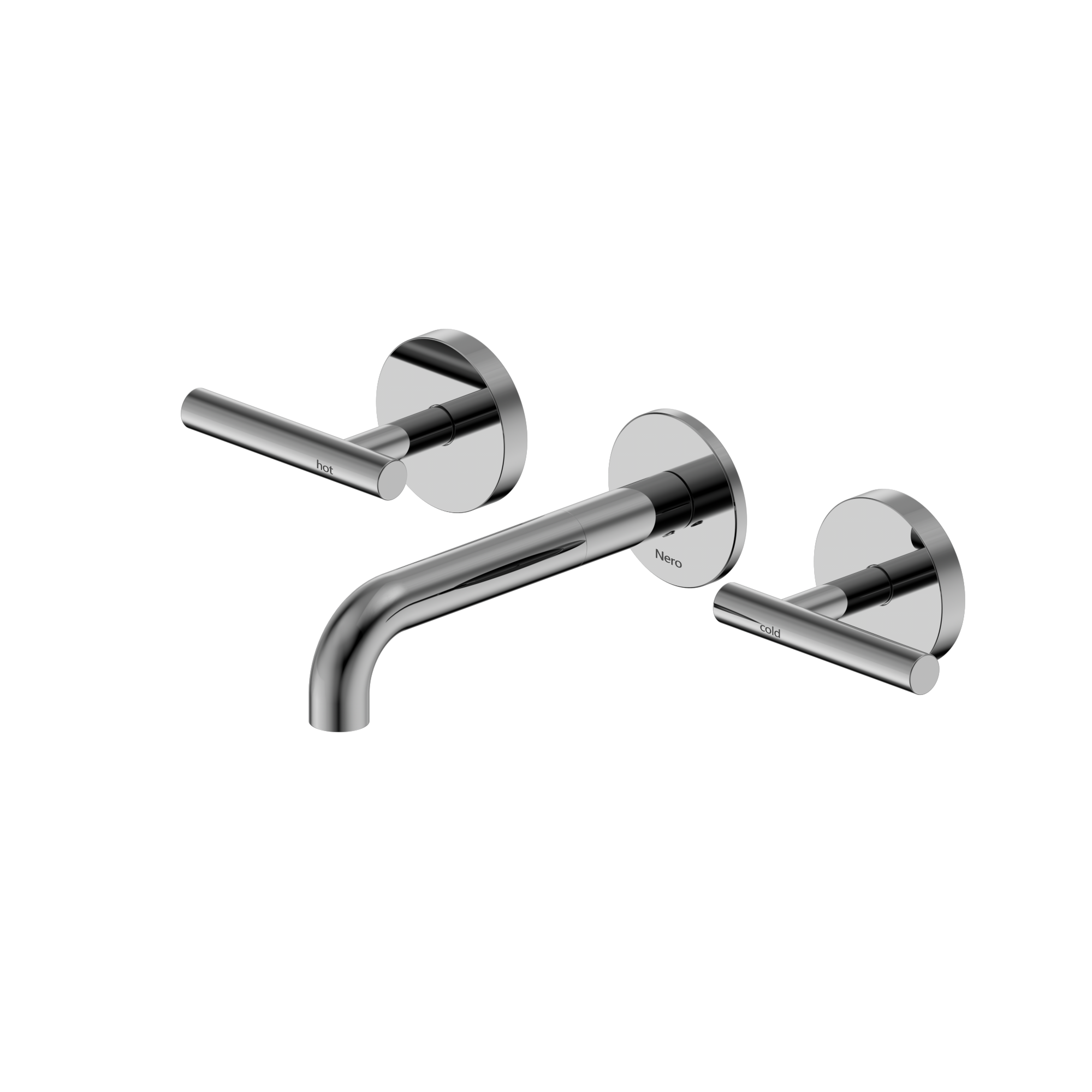 Mecca Lever Wall Basin/Bath Set 160mm Spout Matte White