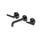 Mecca Lever Wall Basin/Bath Set 160mm Spout Matte White