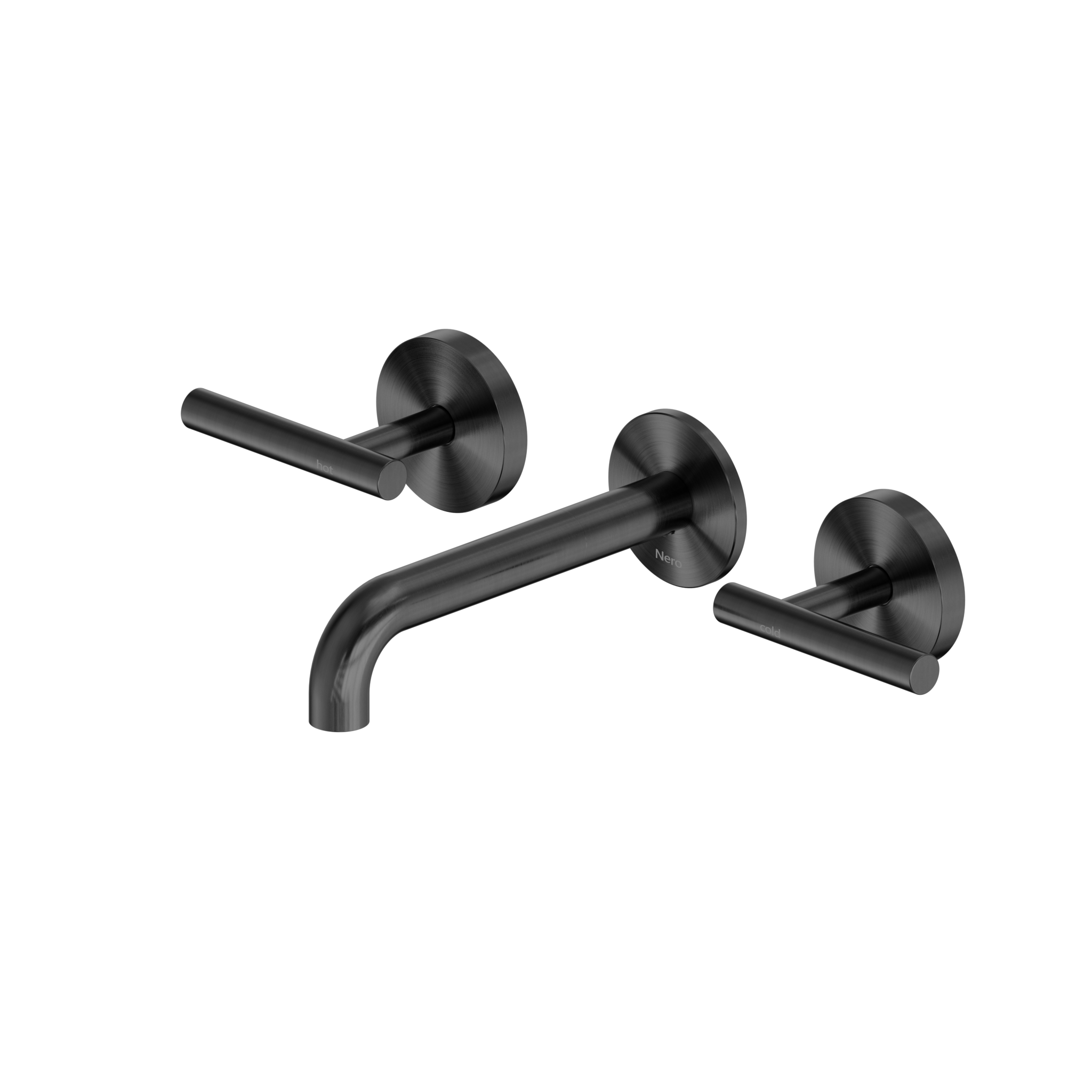Mecca Lever Wall Basin/Bath Set 160mm Spout Matte White
