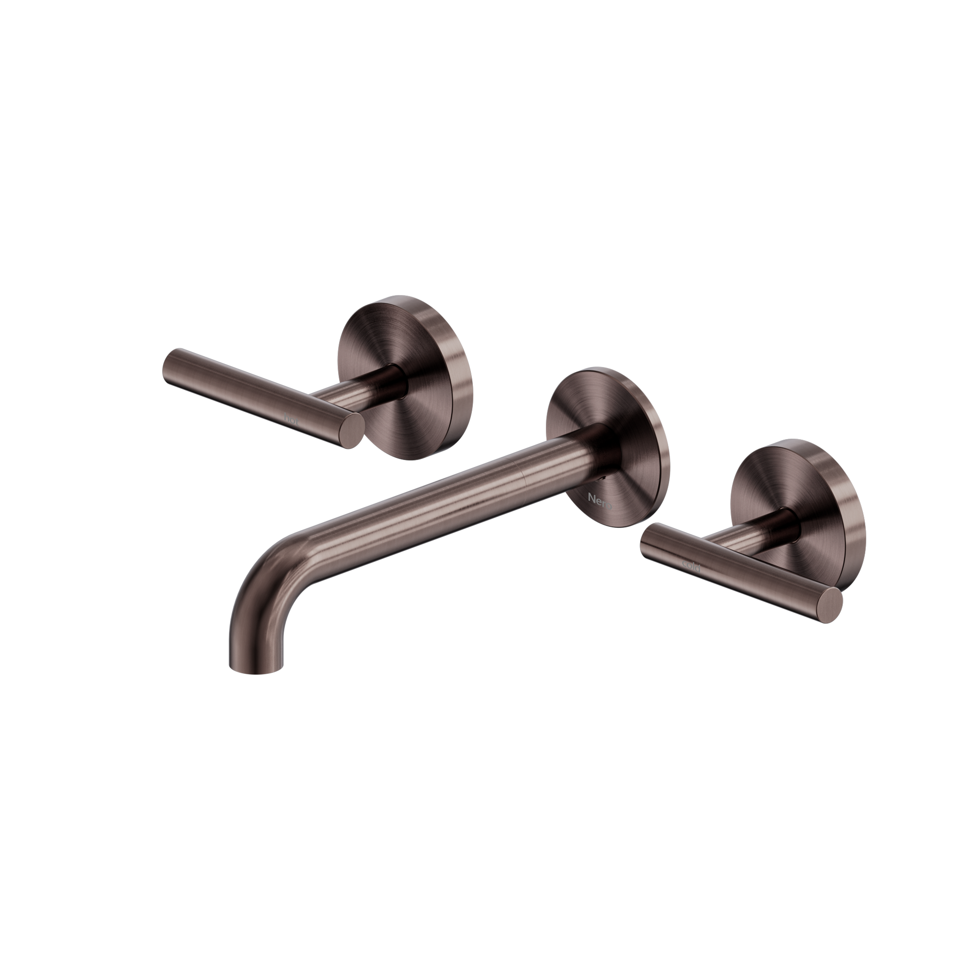 Mecca Lever Wall Basin/Bath Set 185mm Spout Brushed Bronze