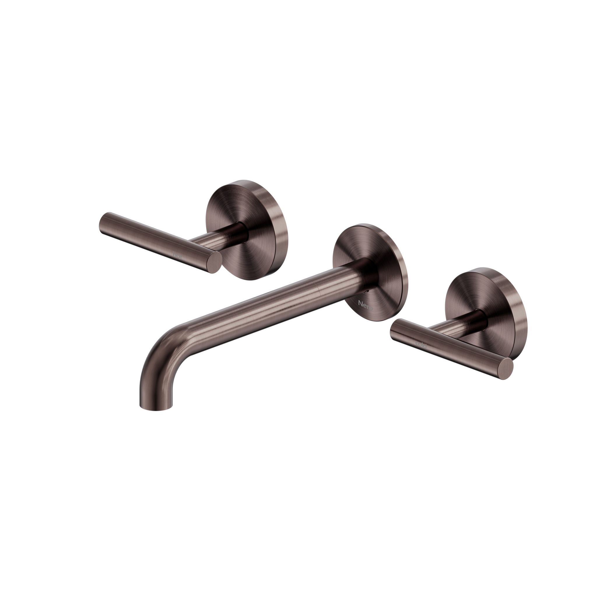 Mecca Lever Wall Basin/Bath Set 185mm Spout Brushed Bronze