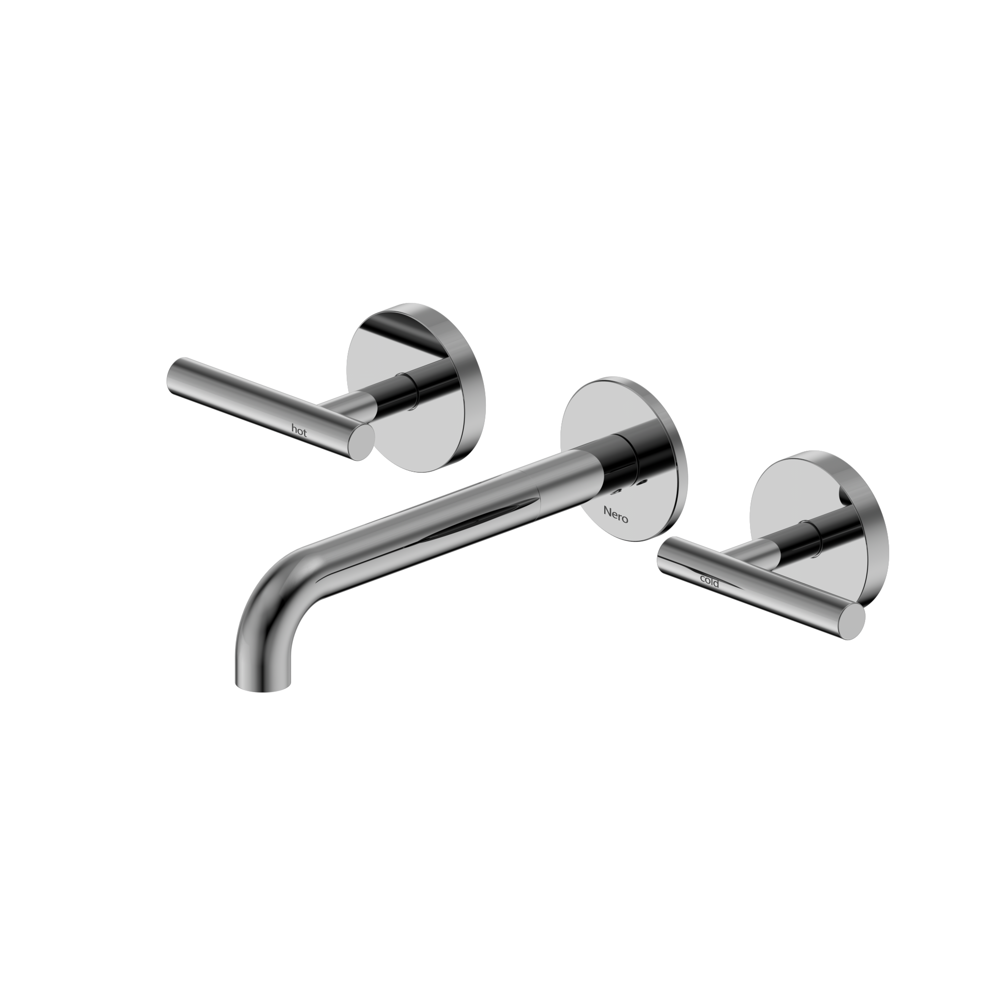 Mecca Lever Wall Basin/Bath Set 185mm Spout Chrome