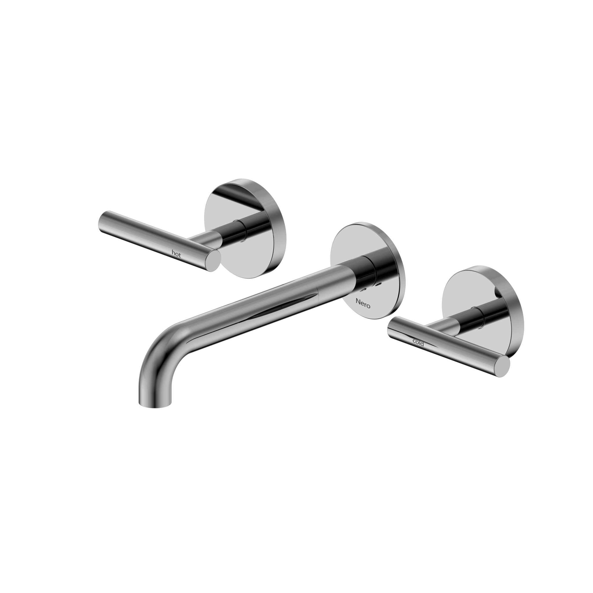Mecca Lever Wall Basin/Bath Set 185mm Spout Chrome