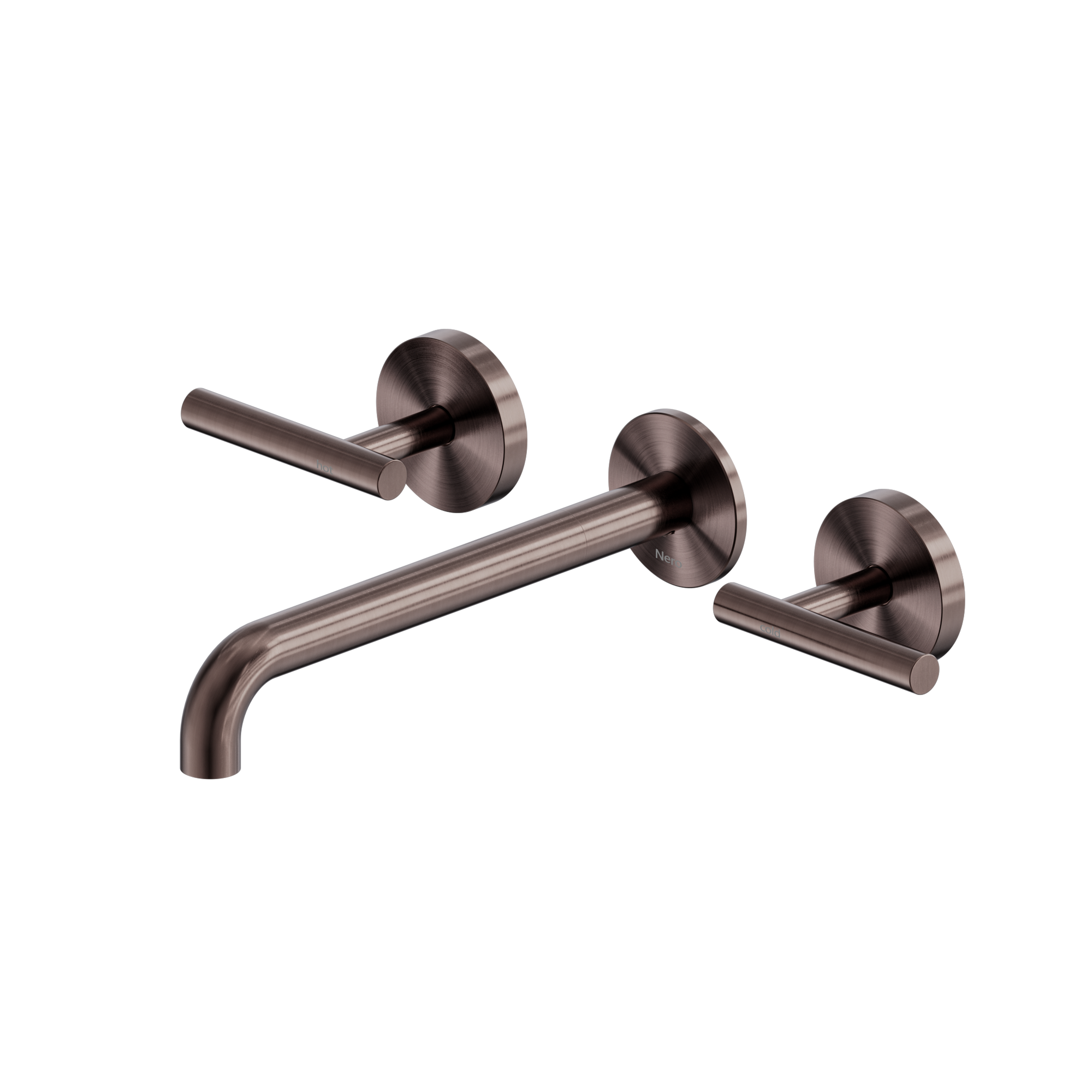 Mecca Lever Wall Basin/Bath Set 220mm Spout Brushed Bronze