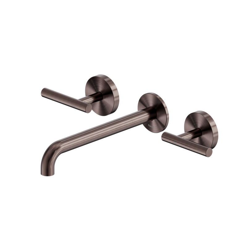 Mecca Lever Wall Basin/Bath Set 220mm Spout Brushed Bronze