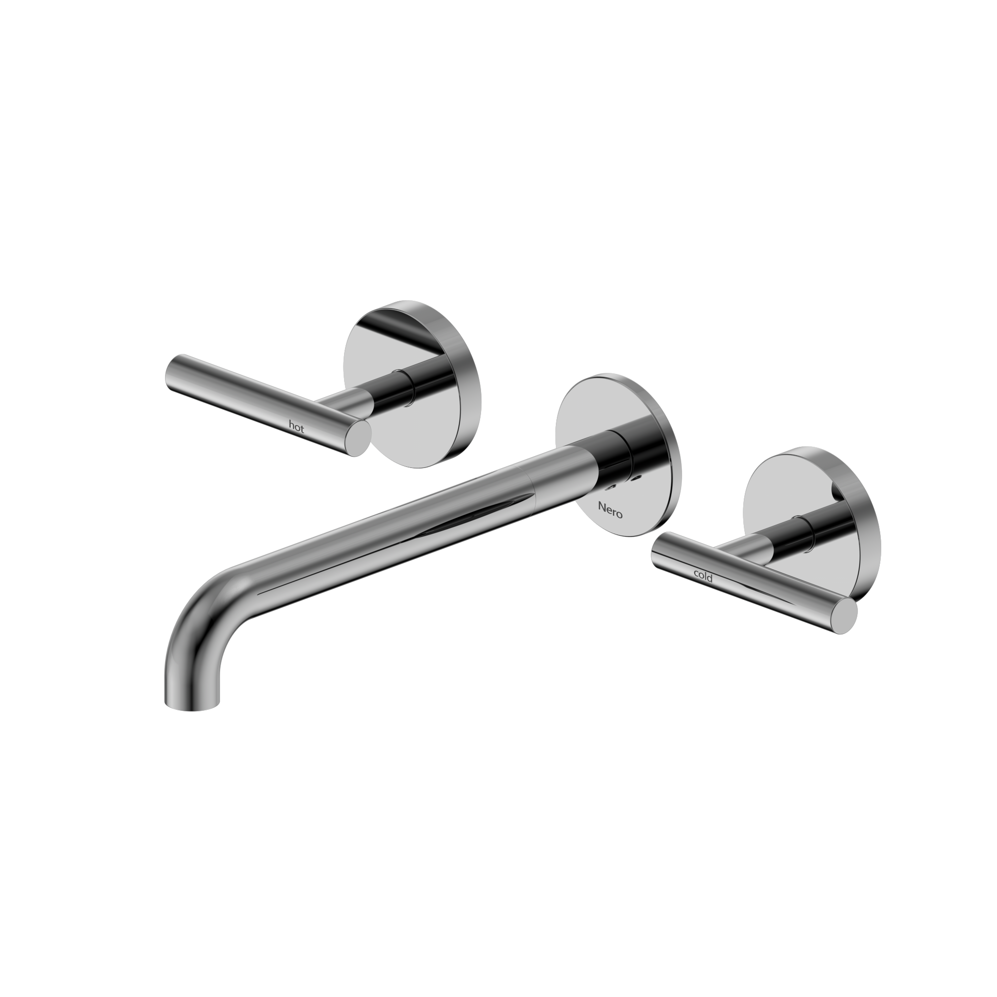 Mecca Lever Wall Basin/Bath Set 220mm Spout Chrome