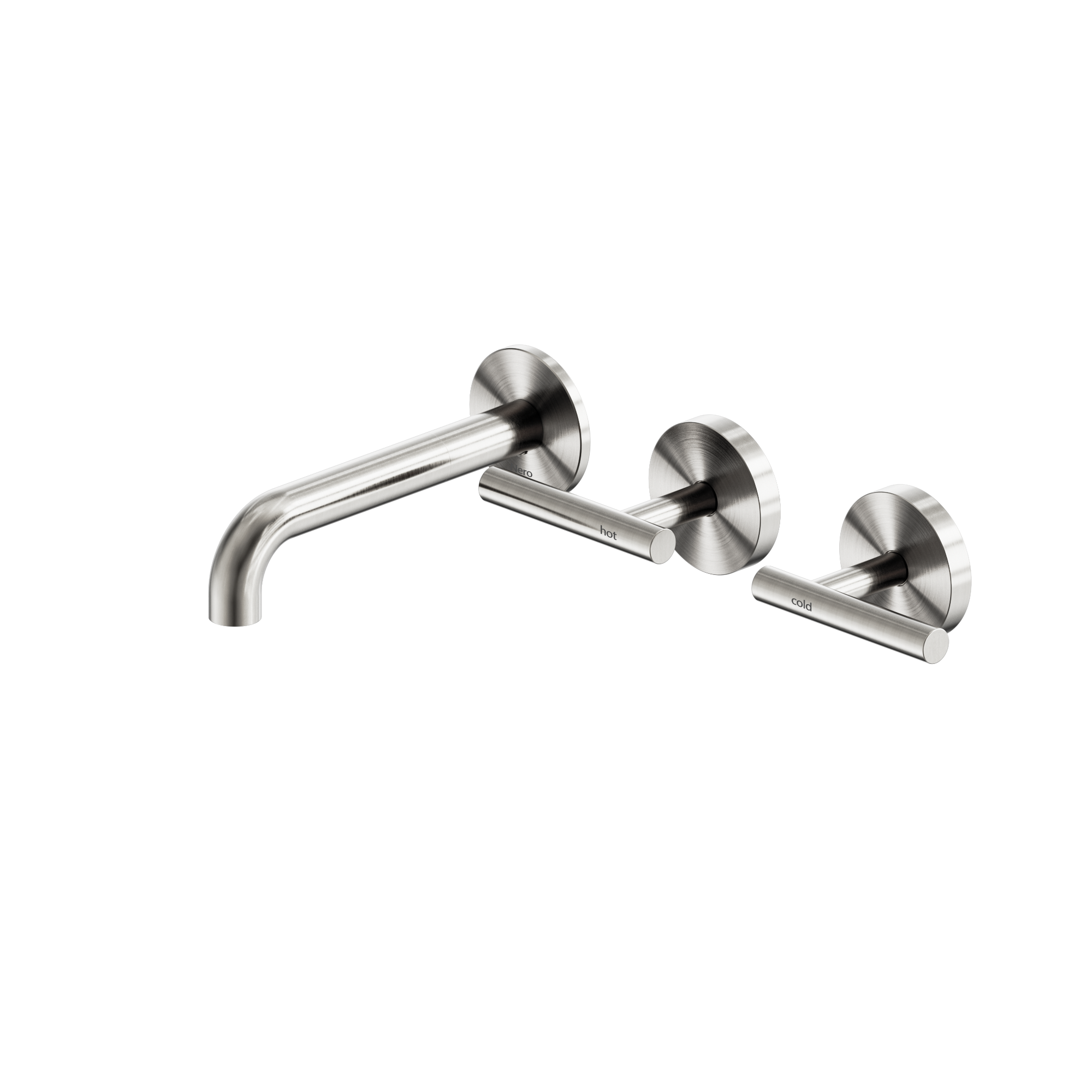 Mecca Lever Wall Basin/Bath Set 160mm Offset Spout Brushed Nickel