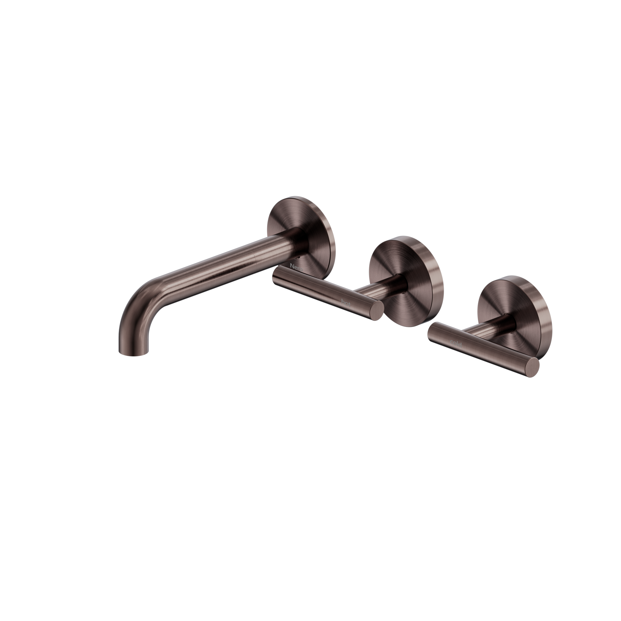 Mecca Lever Wall Basin/Bath Set 160mm Offset Spout Brushed Bronze