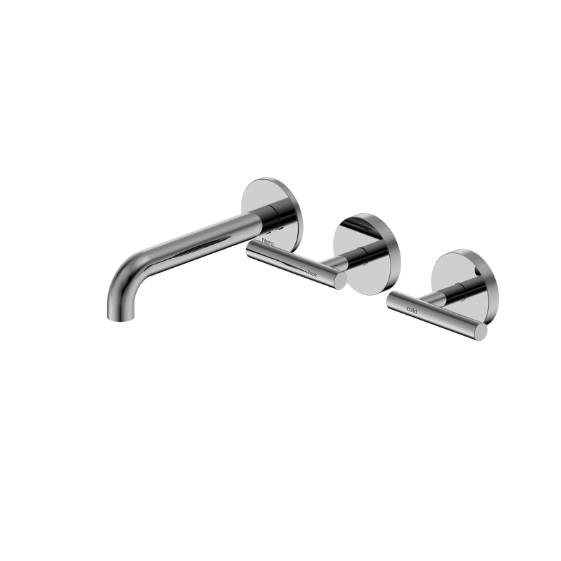 Mecca Lever Wall Basin/Bath Set 160mm Offset Spout Chrome