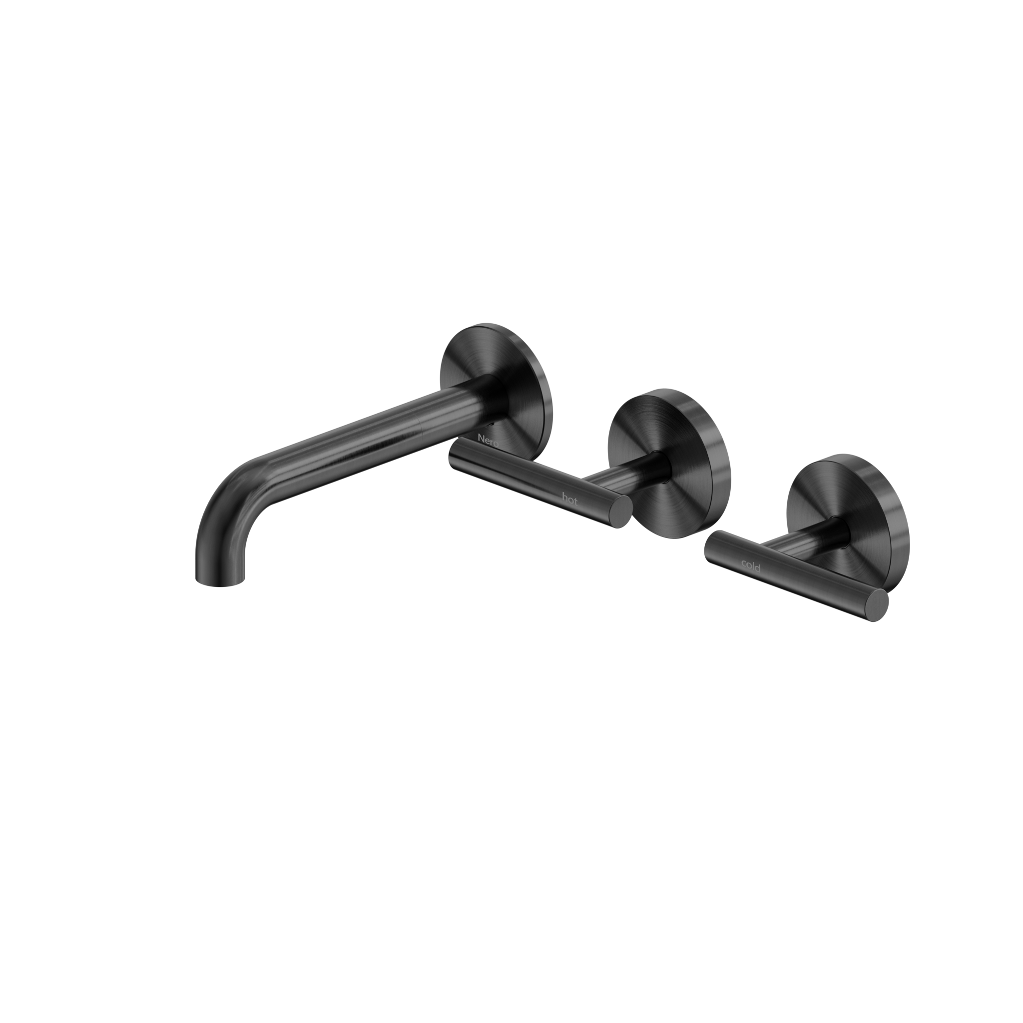 Mecca Lever Wall Basin/Bath Set 160mm Offset Spout Gun Metal