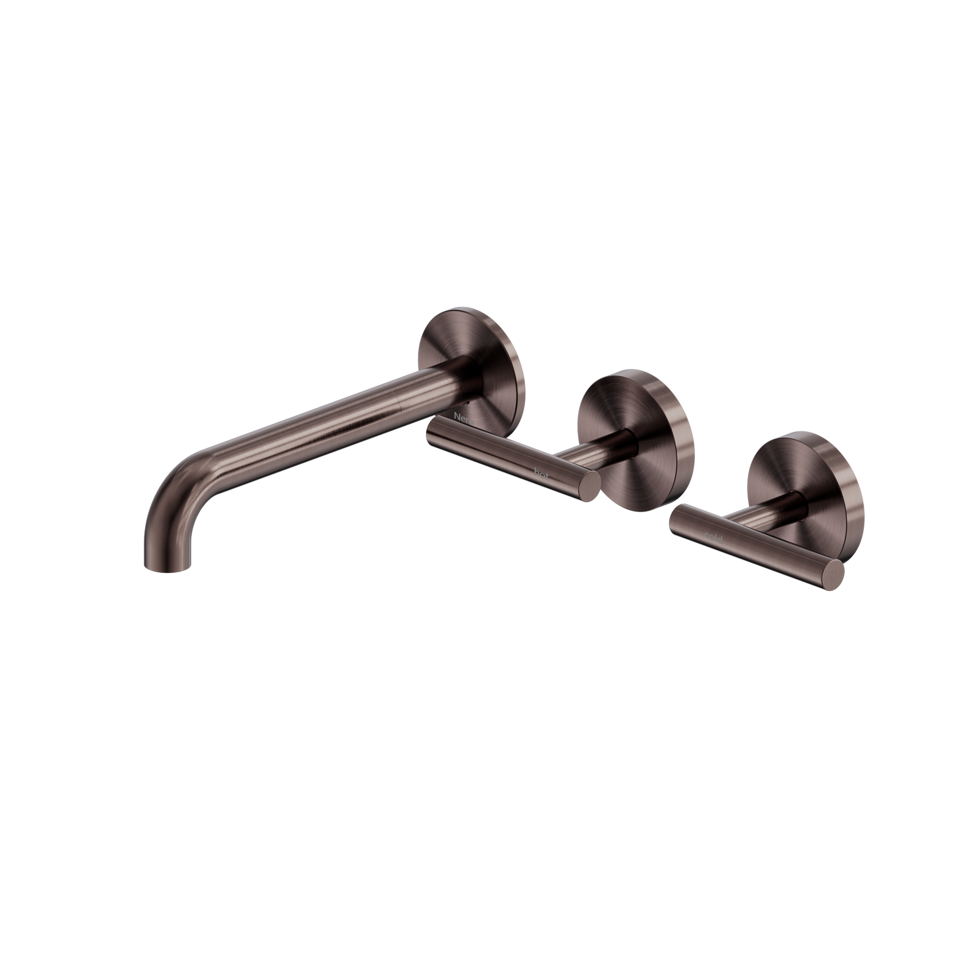 Mecca Lever Wall Basin/Bath Set 185mm Offset Spout Brushed Bronze