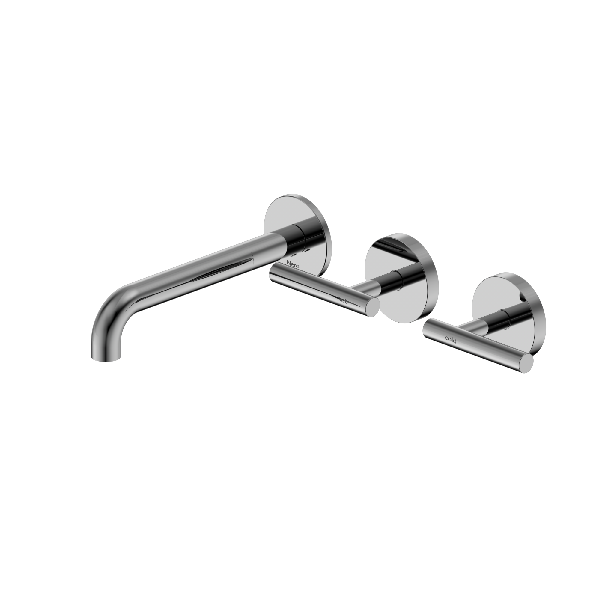 Mecca Lever Wall Basin/Bath Set 185mm Offset Spout Chrome