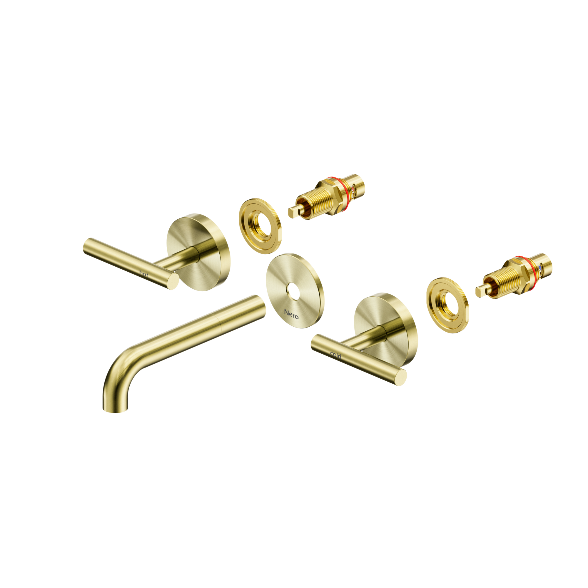 Mecca Lever Wall Basin/Bath Set 160mm Spout Trim kits Only Brushed Gold