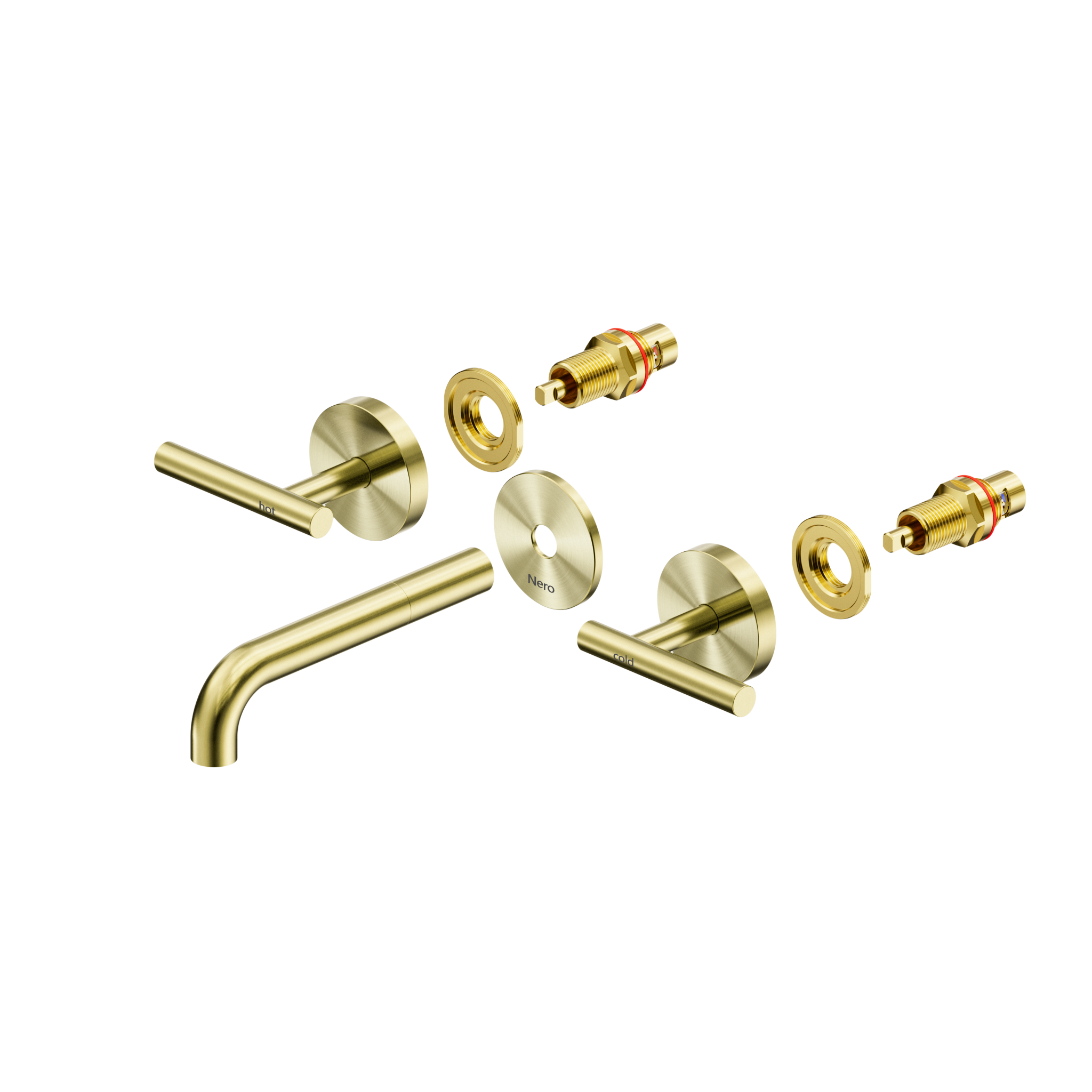 Mecca Lever Wall Basin/Bath Set 160mm Spout Trim kits Only Brushed Gold