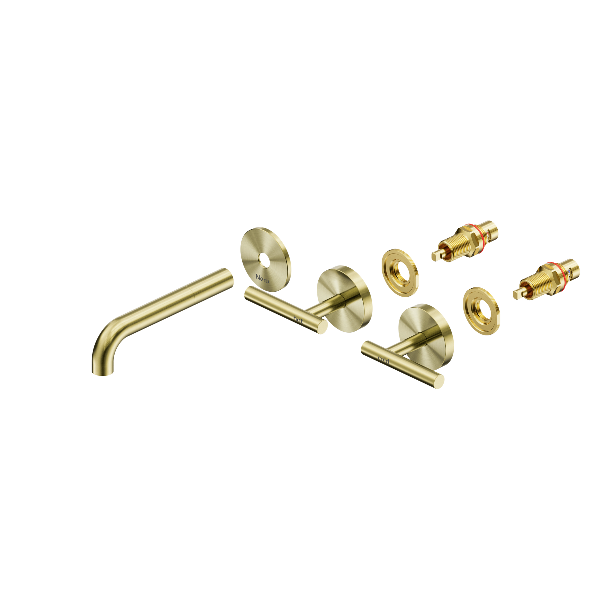 Mecca Lever Wall Basin/Bath Set 160mm Spout Trim kits Only Brushed Gold